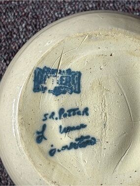 Hand-Signed Ceramic Base in Blue Accent